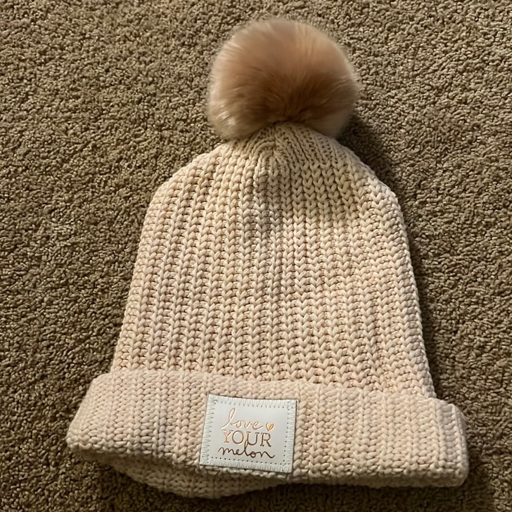 Love your Melon hat (cream/rose) colored